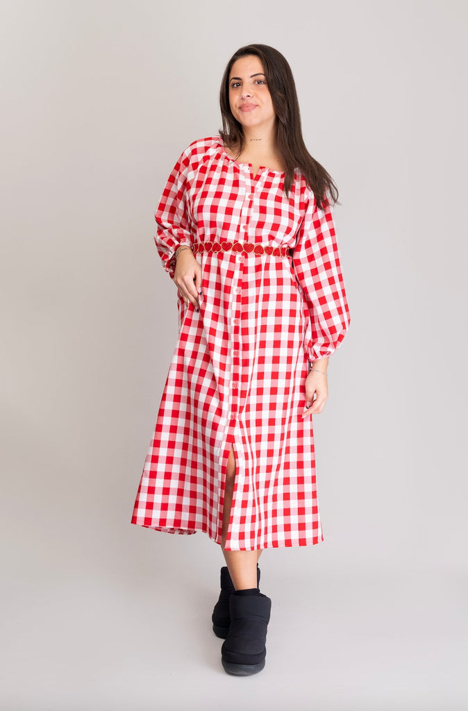 Robe FELICIA vichy rouge - Léopoldine Chateau