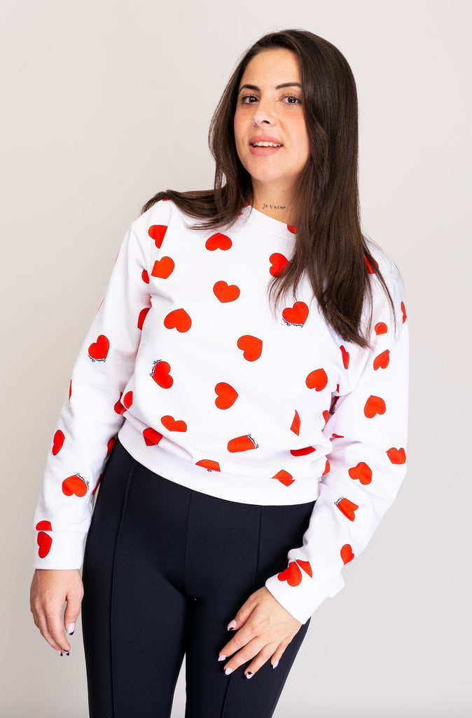 Sweat-shirt MALOTRU Coeur rouges ❤️ - Léopoldine Chateau