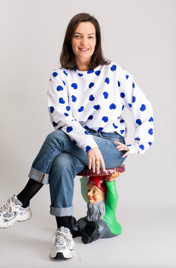 Sweat-Shirt MALOTRU coeurs bleus 💙 - Léopoldine Chateau