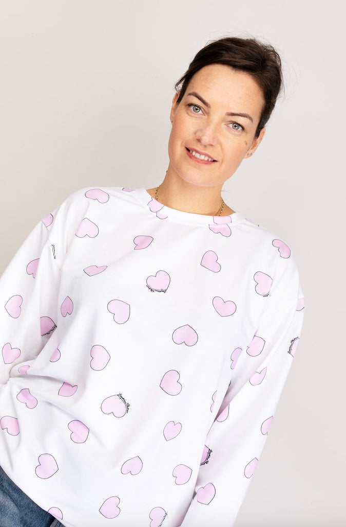 Sweat-Shirt MALOTRU coeurs roses 💕 - Léopoldine Chateau