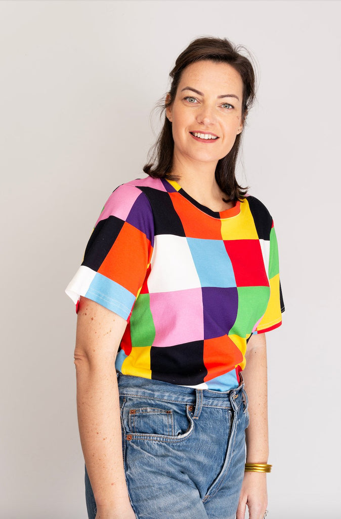 Tee-shirt GLORIA carrés - Léopoldine Chateau