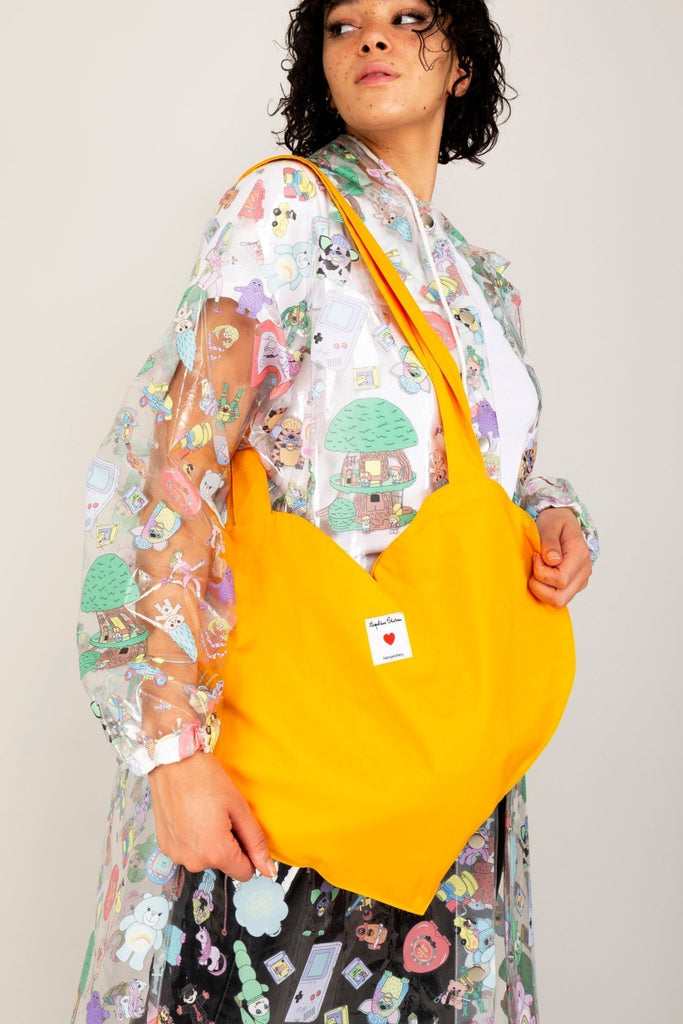 Tote bag COEUR jaune - Léopoldine Chateau