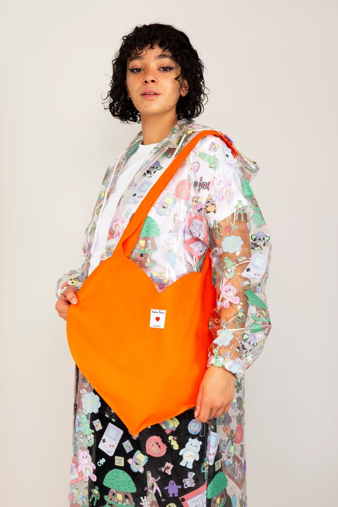 Tote bag COEUR orange - Léopoldine Chateau