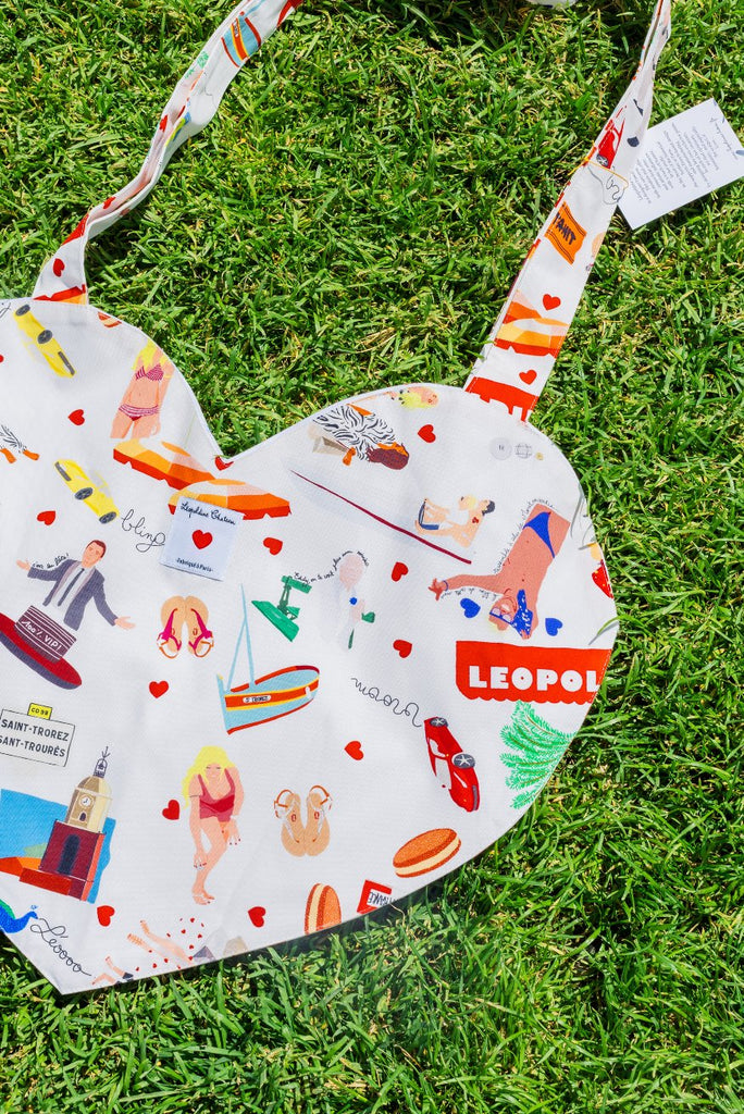 TOTE BAG COEUR Saint Tropez - Léopoldine Chateau