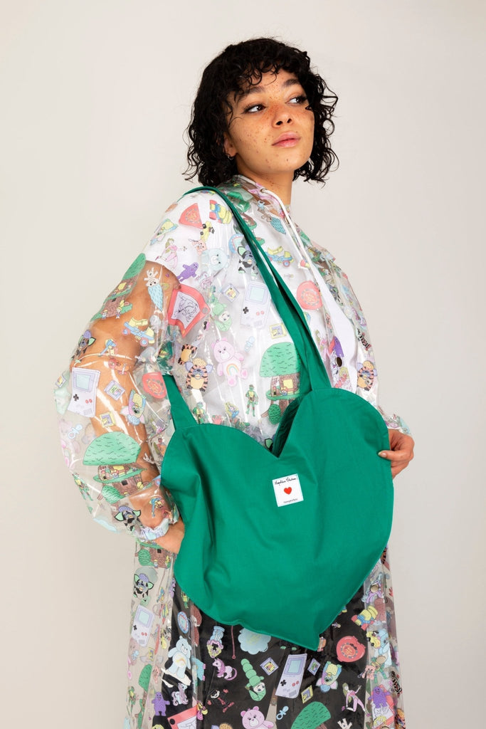 Tote bag COEUR vert - Léopoldine Chateau