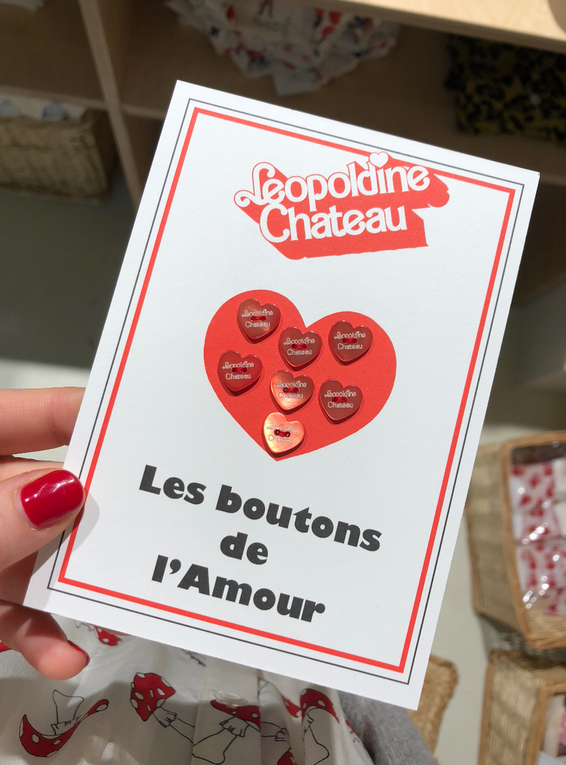 Planche de 7 Boutons Coeur