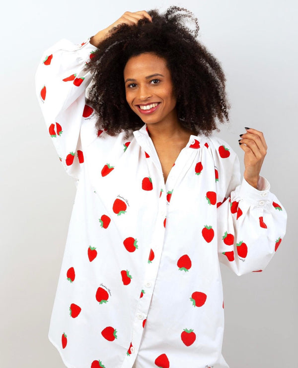 Blouse LOLITA en popeline Fraises