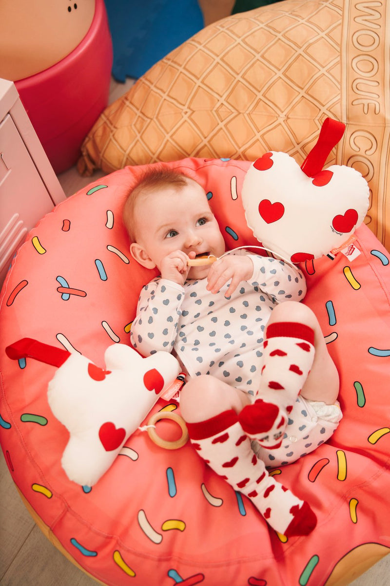 Body HONORE bébé petits coeurs bleus
