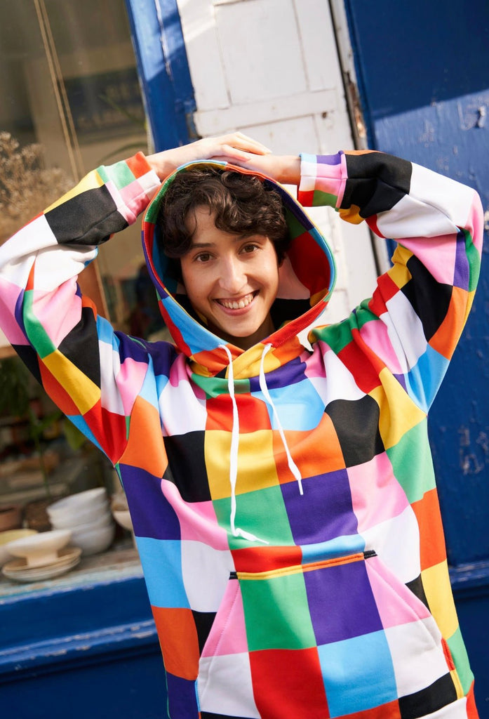 Hoodie VENISE Carrés - Léopoldine Chateau
