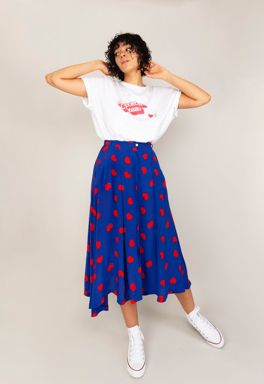 Jupe Réversible Zilch Amsterdam – Coton Rouge Brique & Bleu – Taille 36 – Coupe Moderne