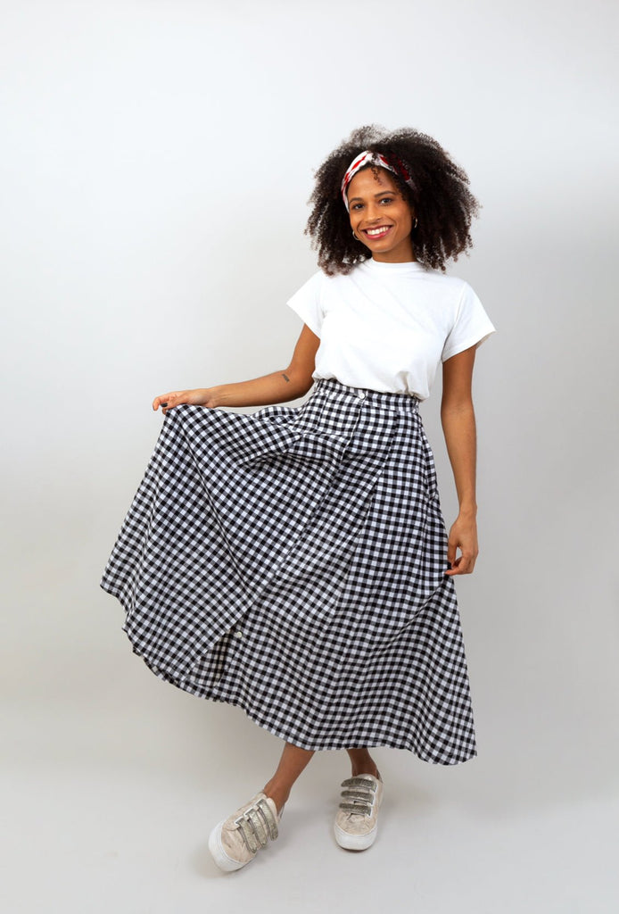 Jupe BRIGITTE vichy noir - Léopoldine Chateau