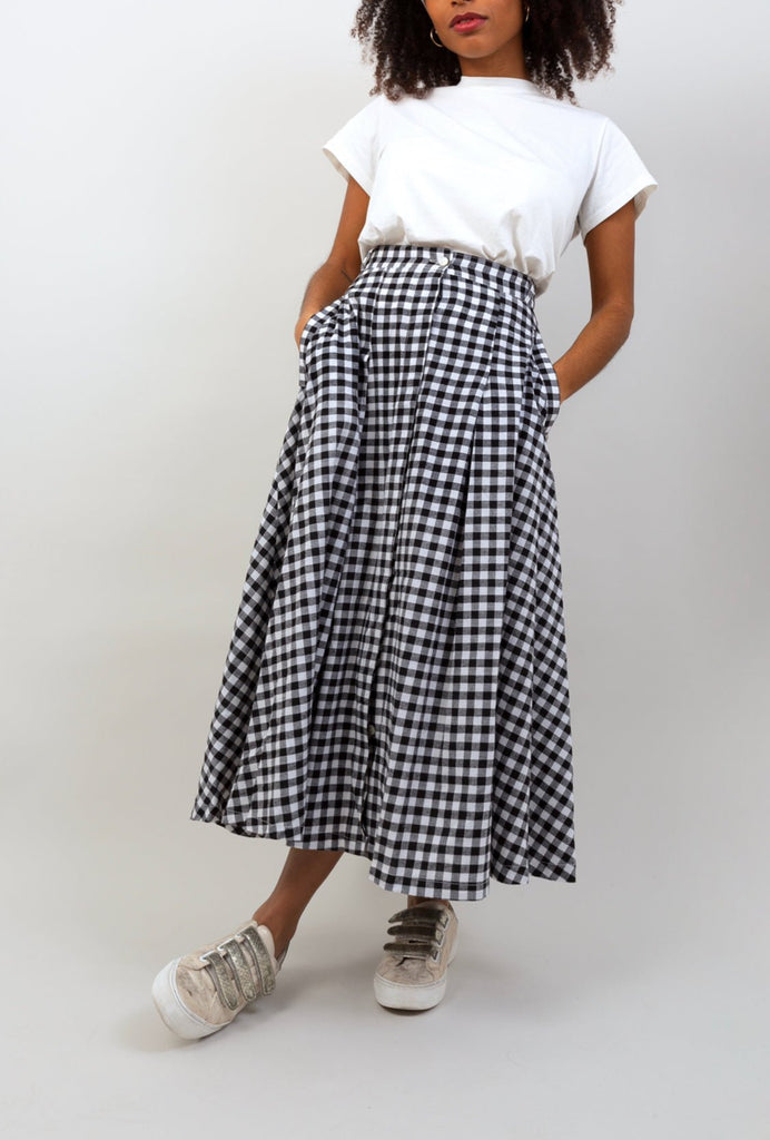 Jupe BRIGITTE vichy noir - Léopoldine Chateau