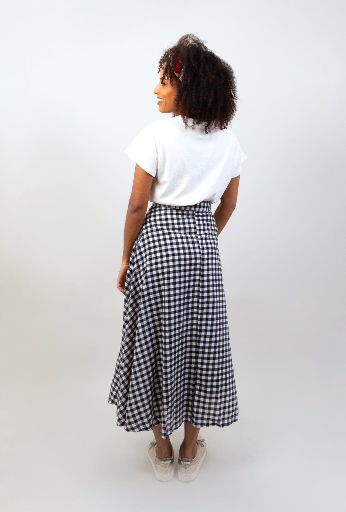 Jupe Crayon Agnès B. Paris - Vichy Noir Et Blanc - Ninn Jacquard - Taille 2