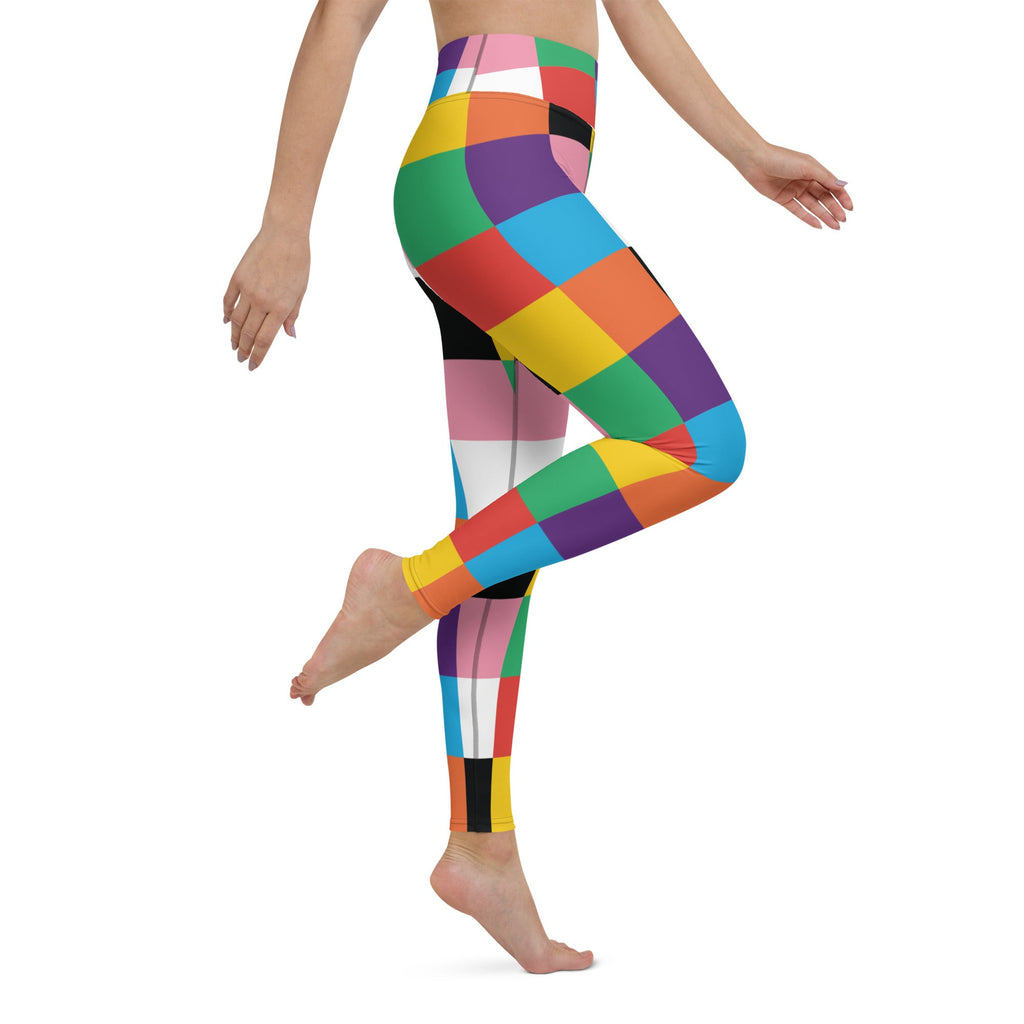 Legging de yoga LULU Carrés (XS au 6XL) - Léopoldine Chateau