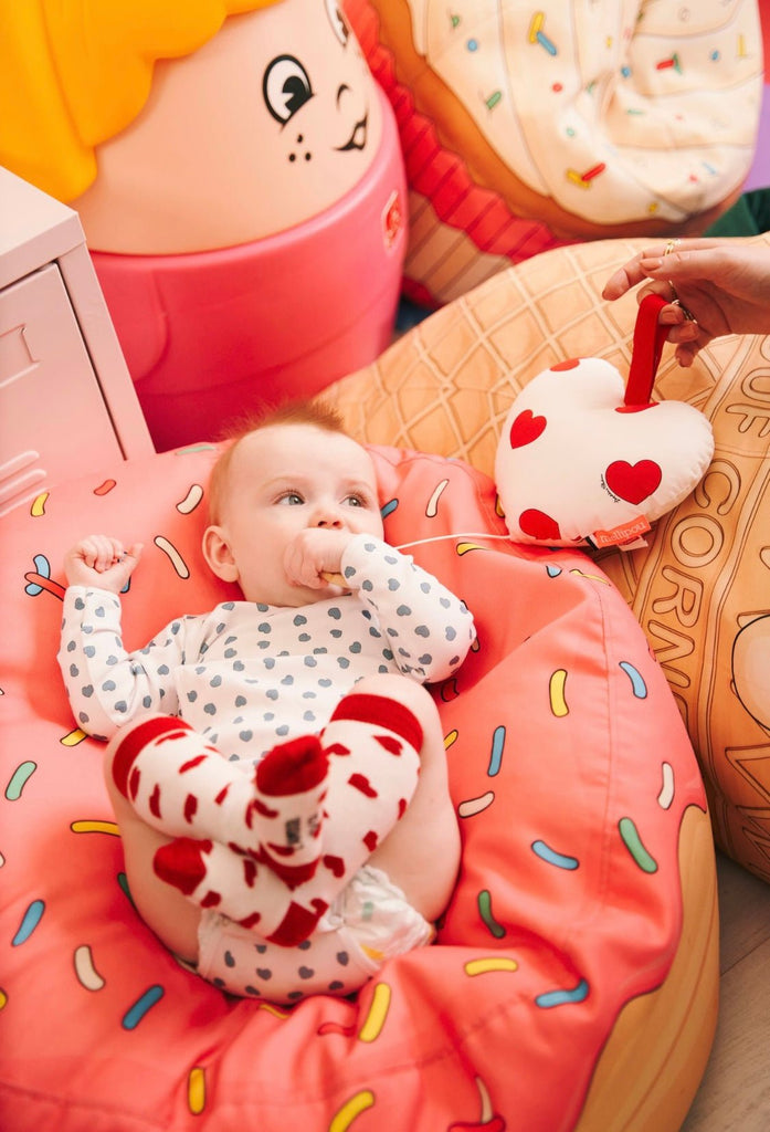 Mellipou ❤️ Coussin coeur musical bébé imprimé - Léopoldine Chateau