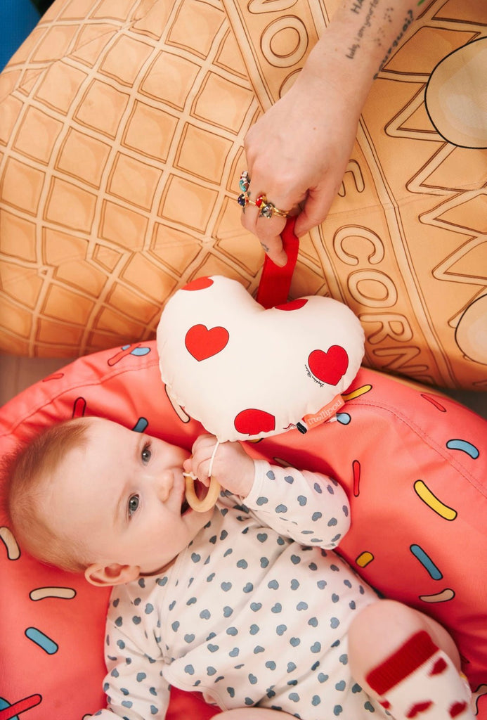 Mellipou ❤️ Coussin coeur musical bébé imprimé - Léopoldine Chateau