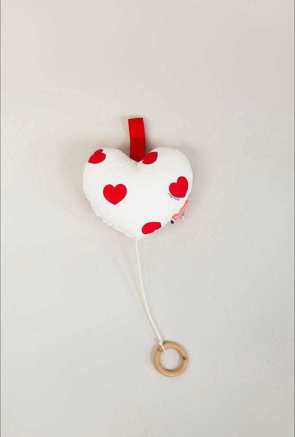 Mellipou ❤️ Coussin coeur musical bébé imprimé - Léopoldine Chateau