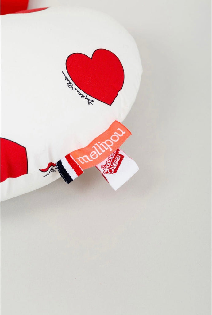 Mellipou ❤️ Coussin coeur musical bébé imprimé - Léopoldine Chateau