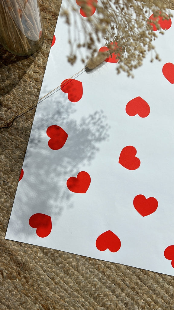 Papier peint intissé COEURS rouges - Léopoldine Chateau