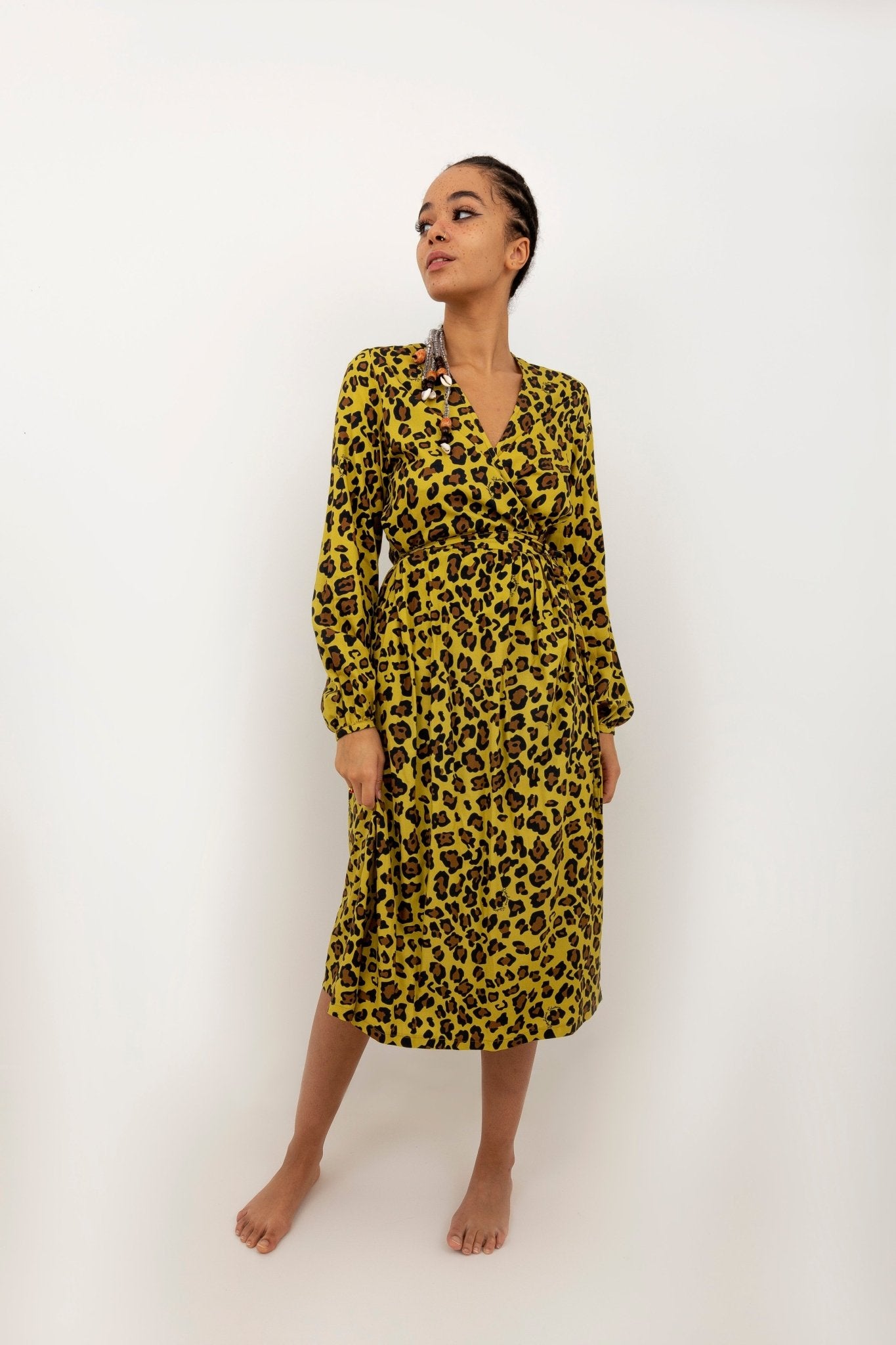 Robe ANGELA cache coeur Leopard