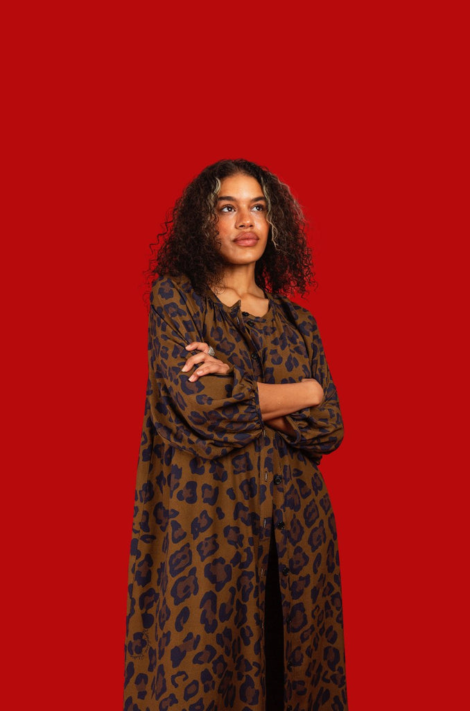 Robe FELICIA imprimée Léopard - Léopoldine Chateau