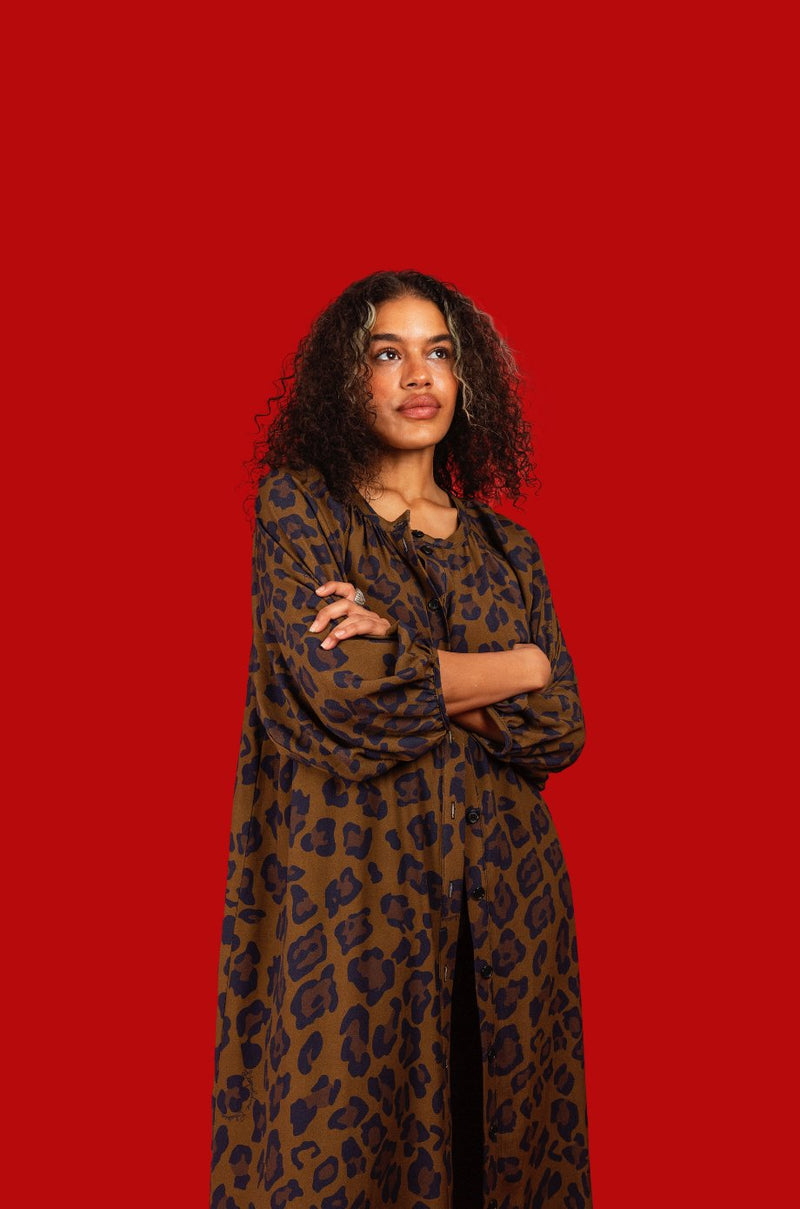 Robe FELICIA imprimée Léopard - Léopoldine Chateau