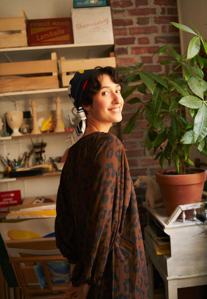 Robe FELICIA imprimée Léopard - Léopoldine Chateau