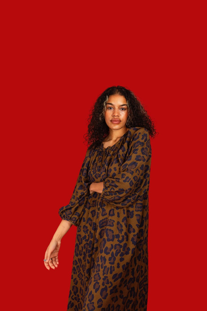 Robe FELICIA imprimée Léopard - Léopoldine Chateau