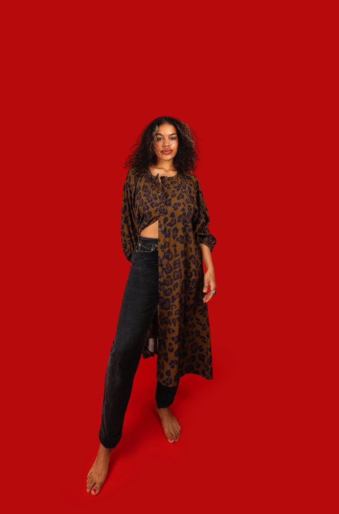 Robe FELICIA imprimée Léopard - Léopoldine Chateau