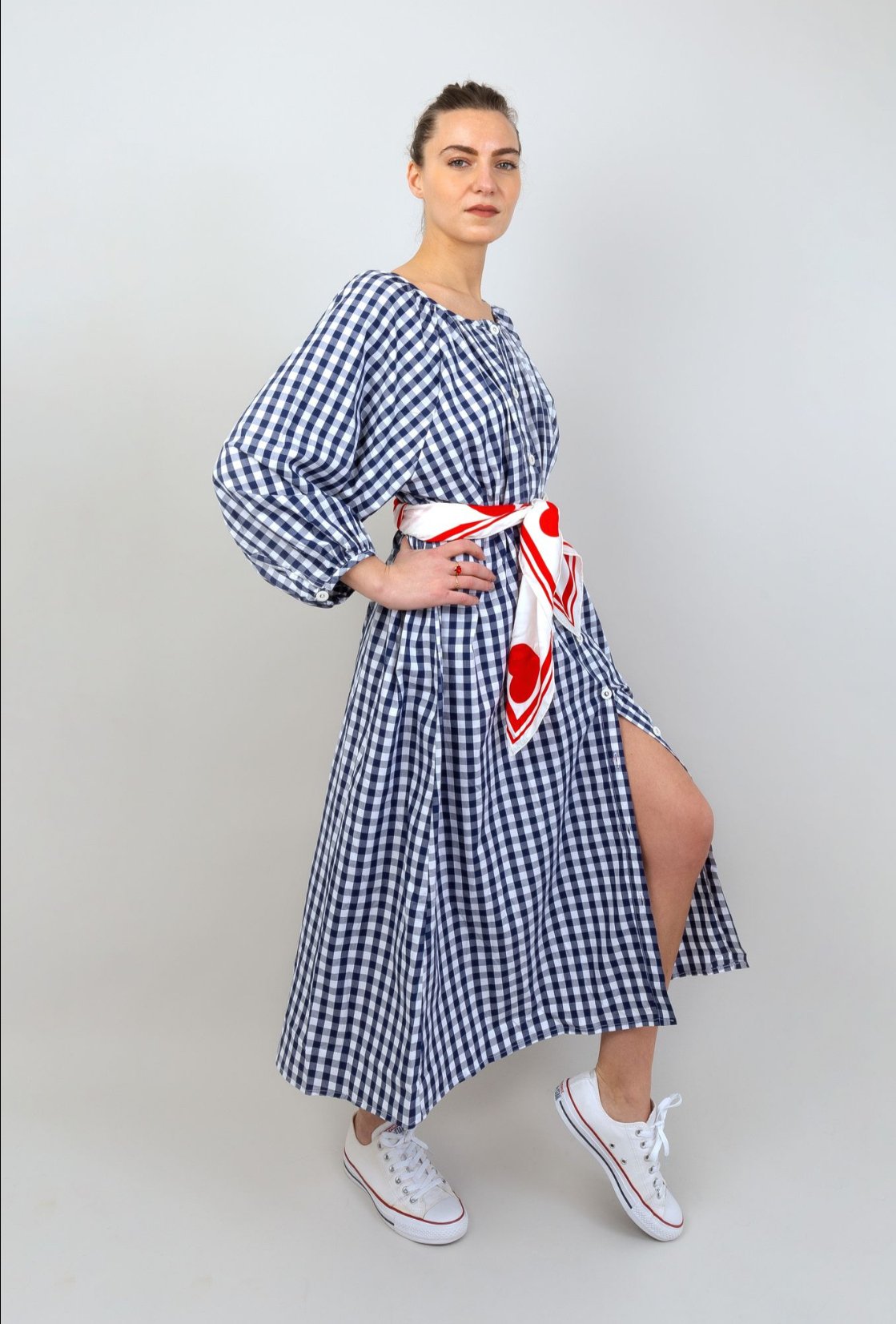 Robe FELICIA Vichy Marine Leopoldine Chateau – Léopoldine Chateau