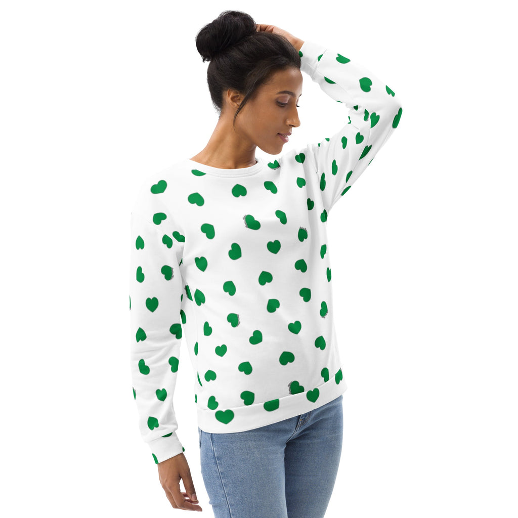 Sweat-Shirt MALOTRU coeurs verts 💚 - Léopoldine Chateau