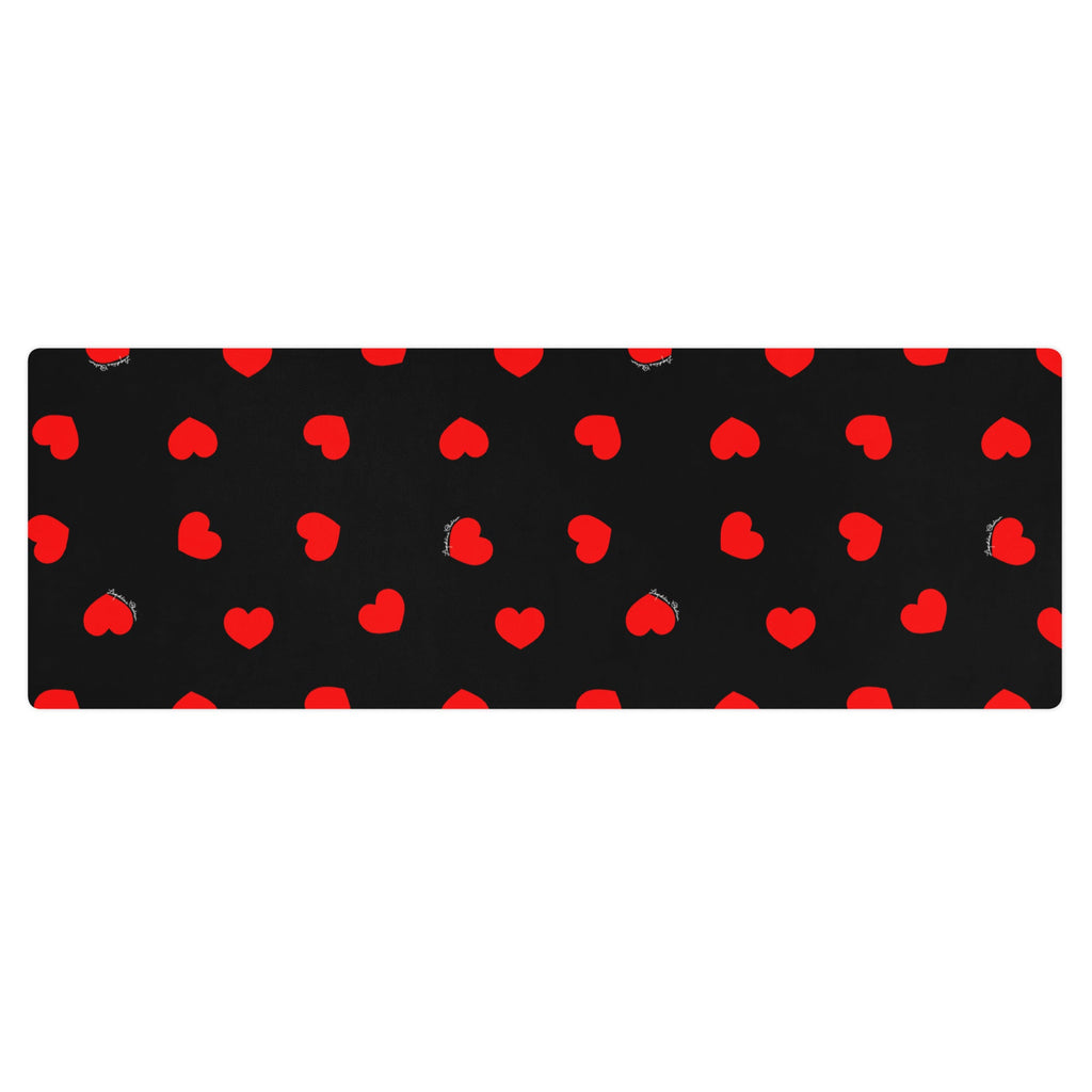 Tapis de yoga noir à coeurs ♥️ - Léopoldine Chateau