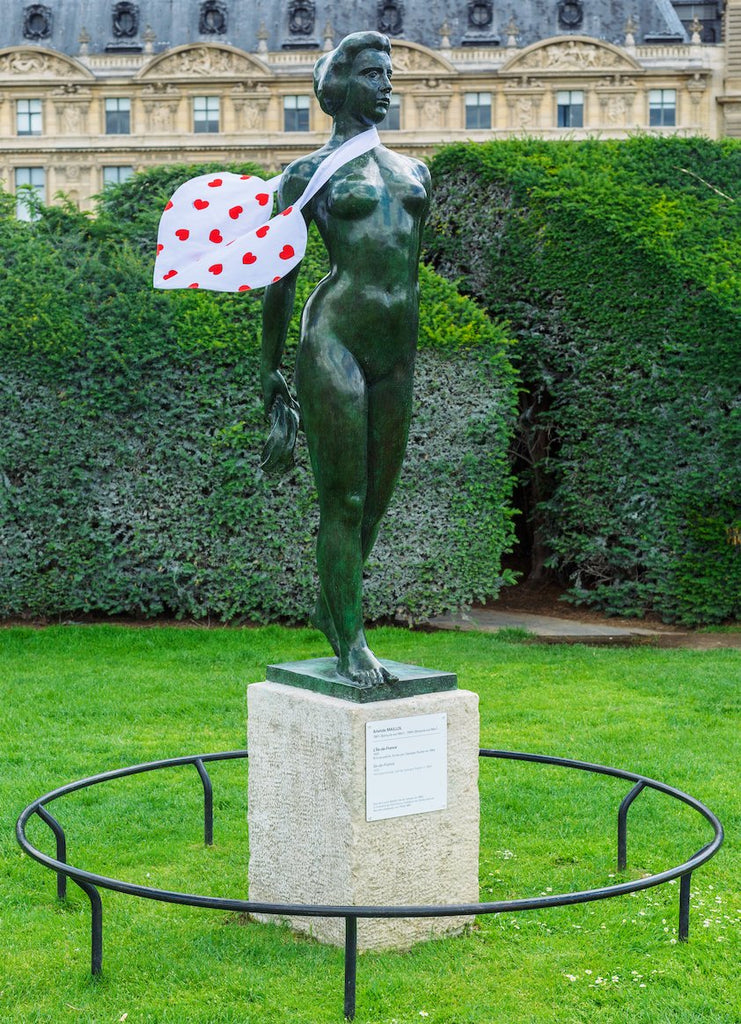 Tote bag COEUR imprimé Coeurs rouges - Léopoldine Chateau