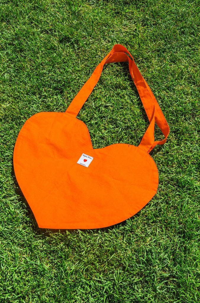Tote bag COEUR orange - Léopoldine Chateau