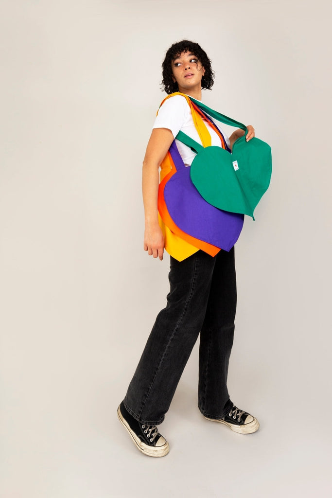 Tote bag COEUR orange - Léopoldine Chateau