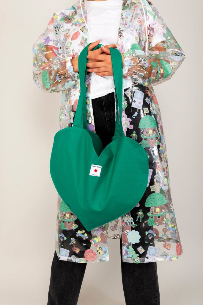 Tote bag COEUR vert - Léopoldine Chateau