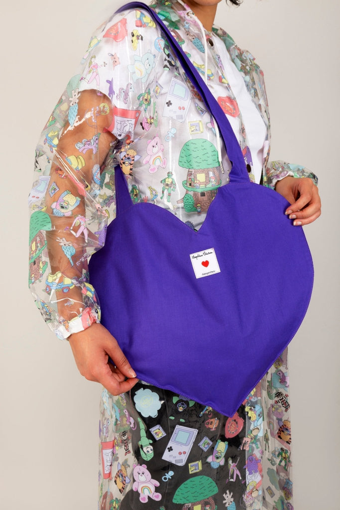 Tote bag COEUR violet - Léopoldine Chateau
