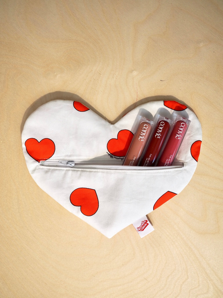 Trousse zippée Coeur - Léopoldine Chateau